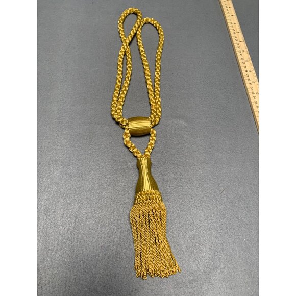 Vintage Gold Tassel Curtain Tiebacks 18" Long Elegant Home Decor - Picture 8 of 9